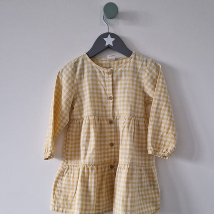 Robe H&M vichy jaune - 92 cm