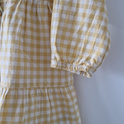 Robe H&M vichy jaune - 92 cm