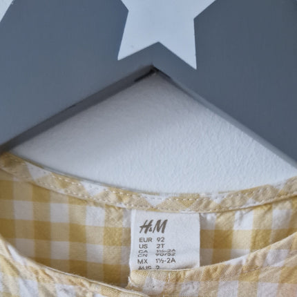 Robe H&M vichy jaune - 92 cm