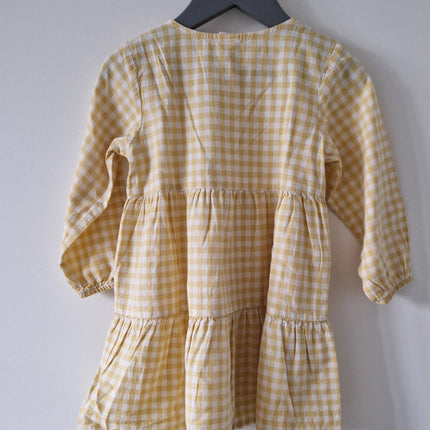 Robe H&M vichy jaune - 92 cm