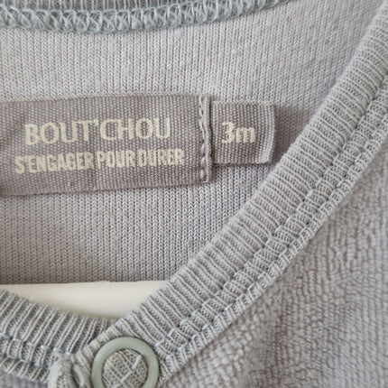 Grenouillère Bout'Chou gris - 3 mois