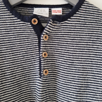 T-shirt ML Zara rayé bleu  - 92 cm