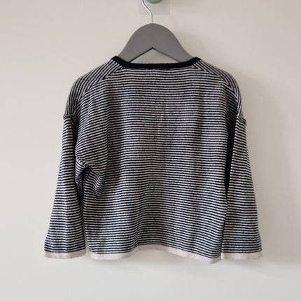 T-shirt ML Zara rayé bleu  - 92 cm