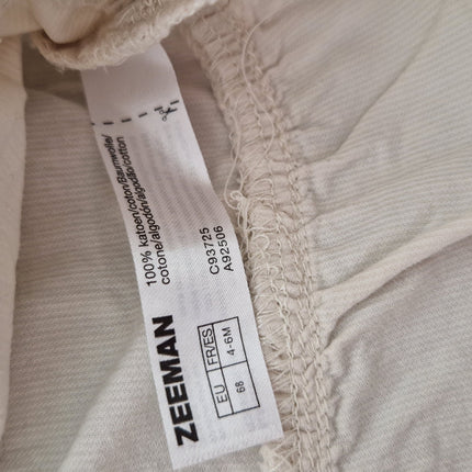 Robe Zeeman beige/crème velours côtelé - 68 cm
