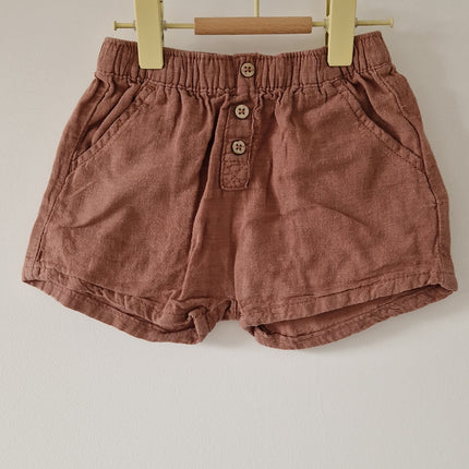 Short Kiabi lin marron -  74 cm