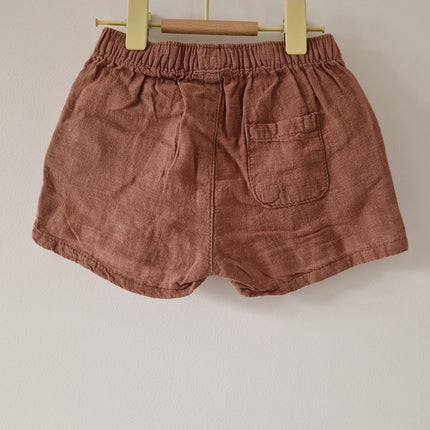 Short Kiabi lin marron -  74 cm