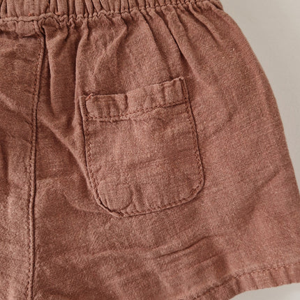 Short Kiabi lin marron -  74 cm