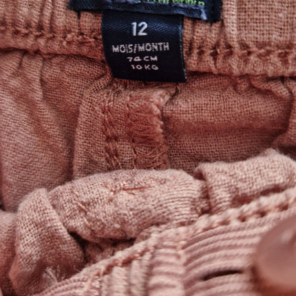 Short Kiabi lin marron -  74 cm