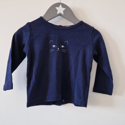 Ensemble Salopette+T-shirt ML Marèse bleu - 67 cm