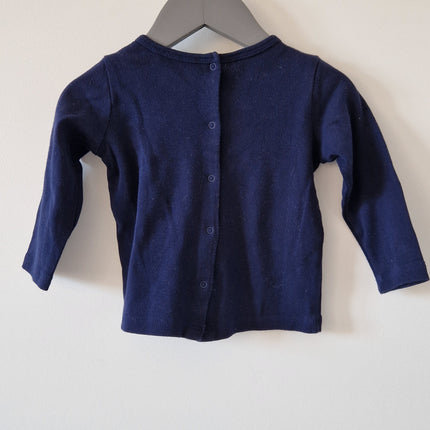 Ensemble Salopette+T-shirt ML Marèse bleu - 67 cm