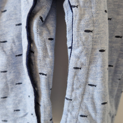 Ensemble Salopette+T-shirt ML Marèse bleu - 67 cm