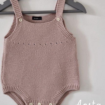 Barboteuse Aosta maille beige - Taille M (74cm)