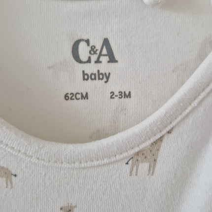 Body ML C&A blanc girafe - 62cm