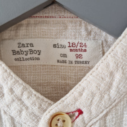 Chemise ML Zara crème - 92cm