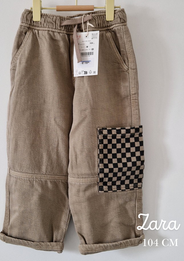 Pantalon Zara baggy denim beige - 104 cm - NEUF