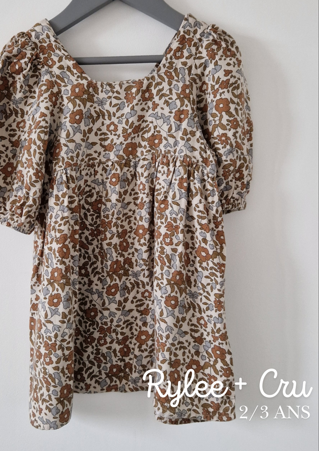 Robe Rylee + Cru fleurie - 2/3 ans