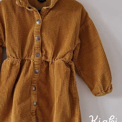 Robe Kiabi velours côtelé marron - 90/97 cm