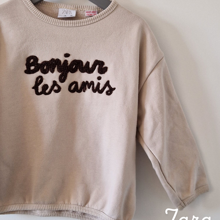 Sweat Zara "Bonjour les Amis" - 98 cm