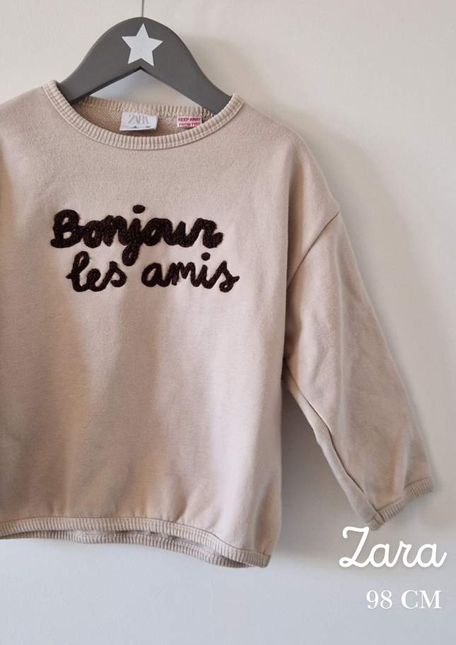 Sweat Zara "Bonjour les Amis" - 98 cm