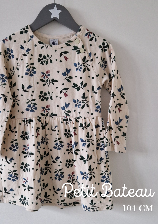 Robe courte Petit Bateau fleurie - 104 cm