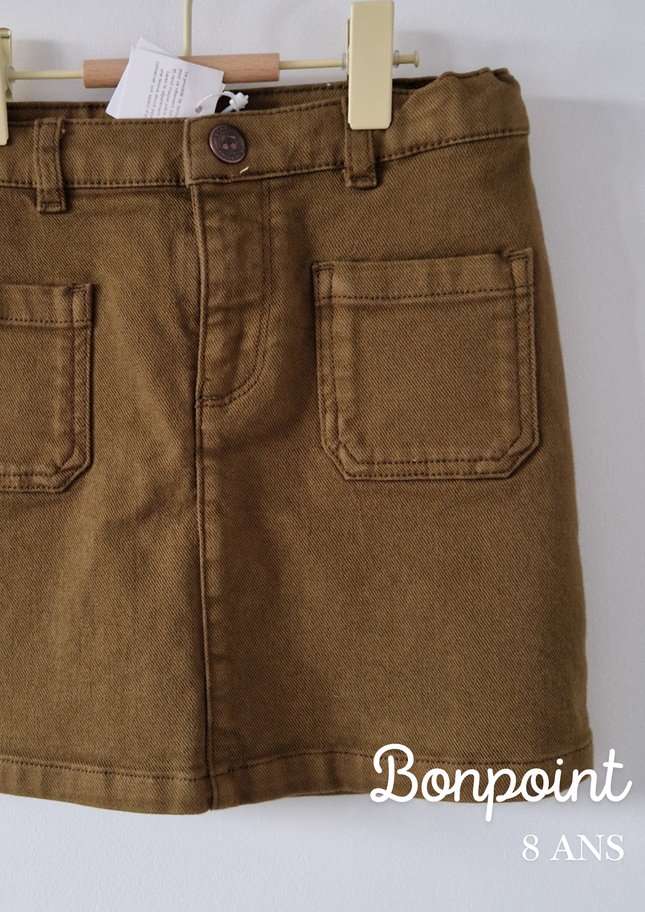 Jupe "Tison" Bonpoint neuve vert kaki - 130cm