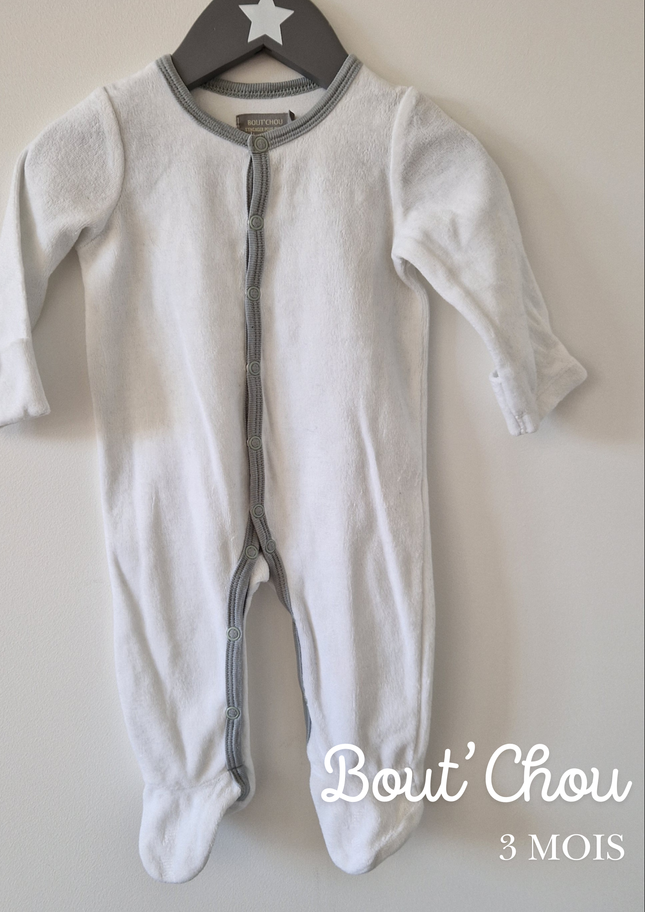 Grenouillère Bout'Chou Blanc - 3 mois