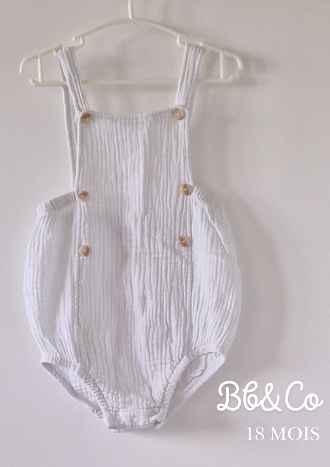 Barboteuse Bb&Co blanche - 18 mois