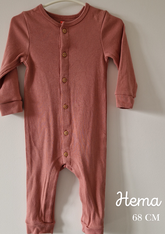 Combinaison Hema vieux rose / corail - 68 cm