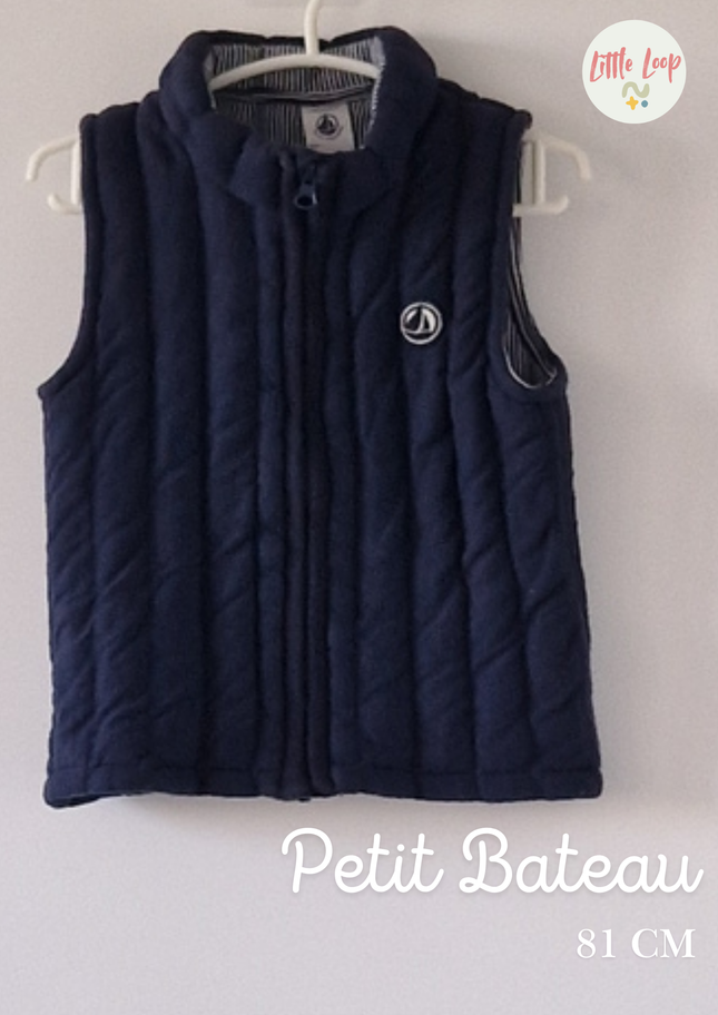 Veste Petit Bateau sans manches matelassée marine - 18 mois