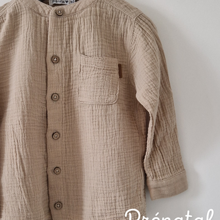 Chemise ML Prénatal mousseline beige - 92 cm