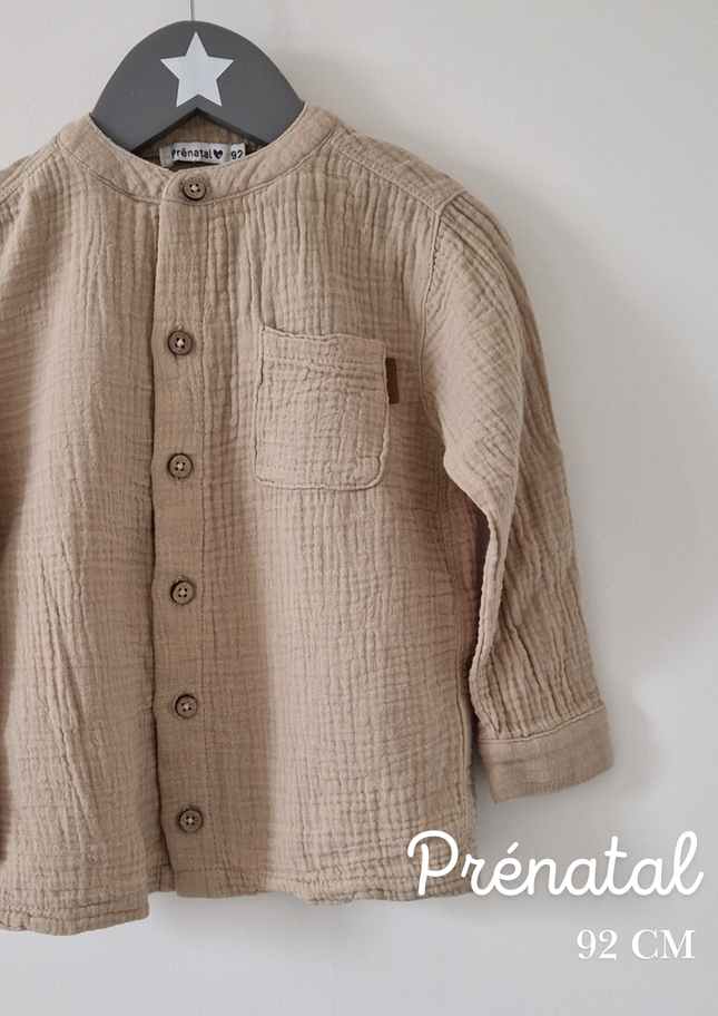 Chemise ML Prénatal mousseline beige - 92 cm