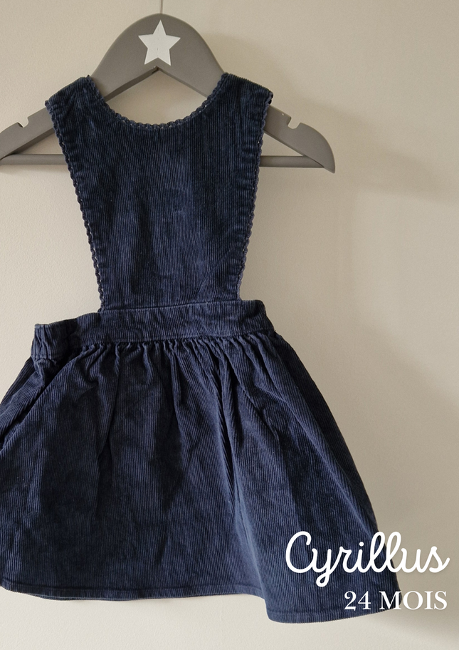 Jupe à bretelles Cyrillus marine - 24 mois