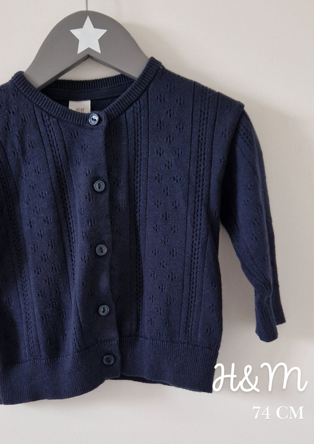 Gilet H&M bleu marine - 74 cm