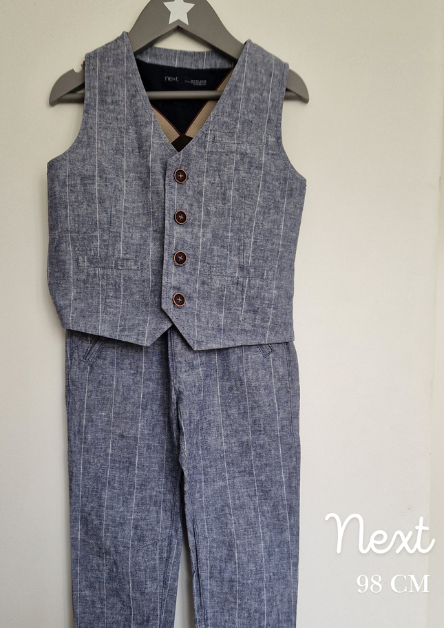 Ensemble Next Bleu/gris chiné - 98 cm