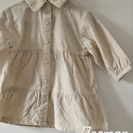 Robe Zeeman beige/crème velours côtelé - 68 cm